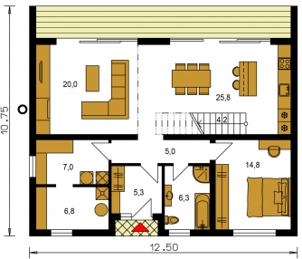 Floor plan of ground floor - MERKUR 2